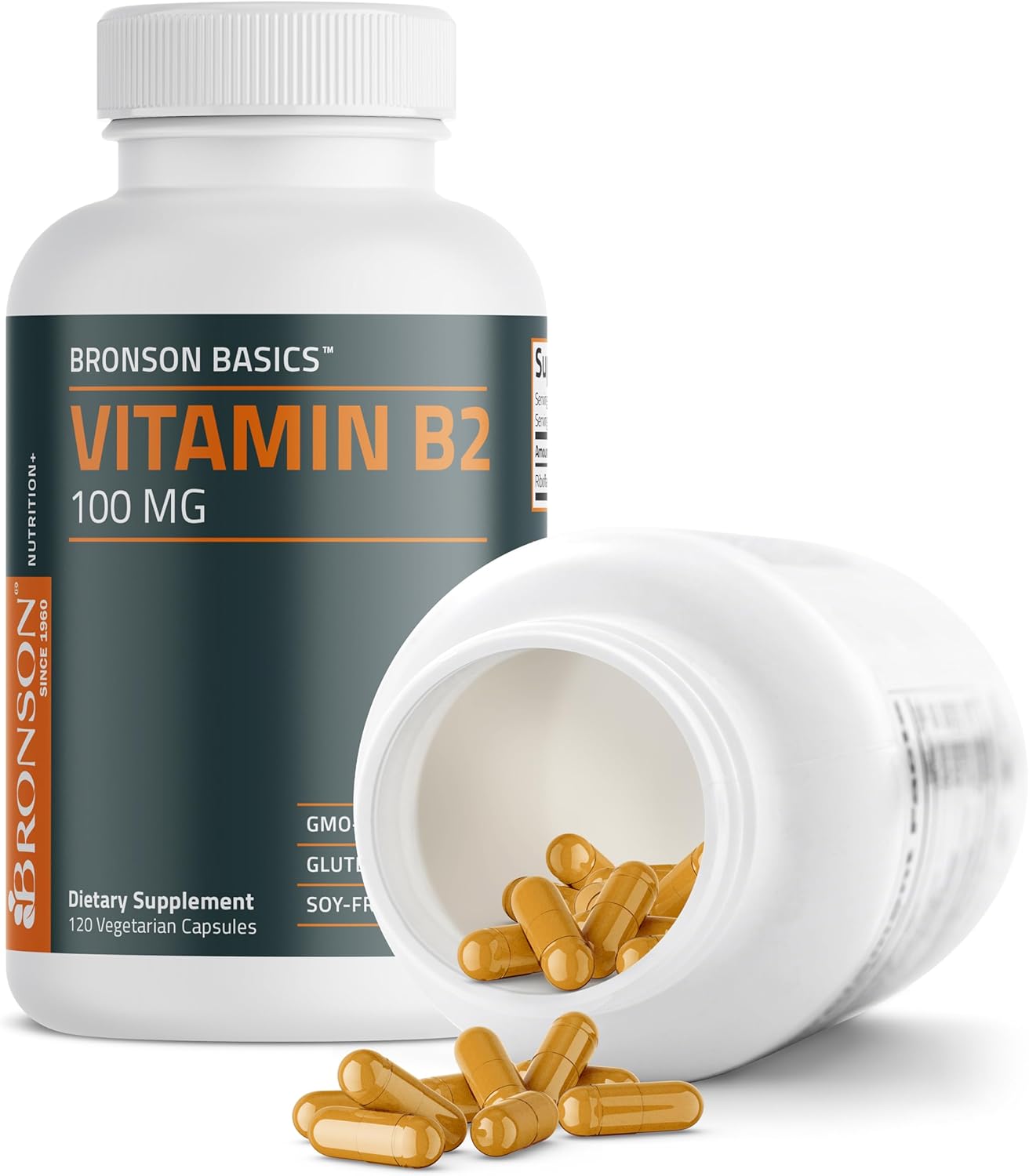 Bronson Vitamin B2 (Riboflavin) 100mg, 120 Vegetarian Capsules - görsel 6