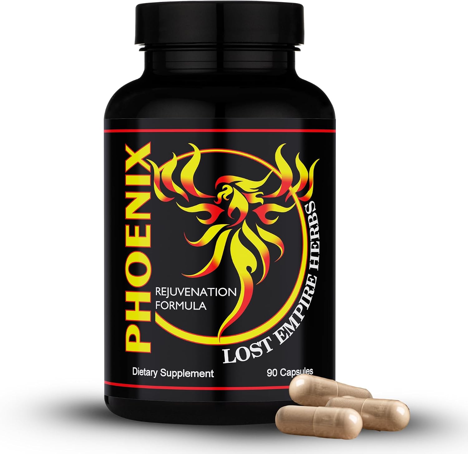 Phoenix Rejuvenation Formula Energy Blend – Pine Pollen, He Shou Wu, Ant, and Shilajit (90 ct Capsules) - görsel 1