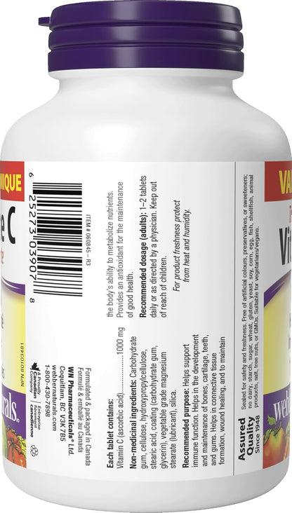Webber Naturals Vitamin C Timed Release 1000 mg, 150 Tablets