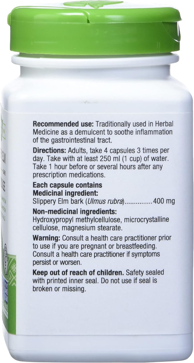 Nature's Way Slippery Elm Bark, 1,600 mg, 100 Vegetarian Capsules, Pack of 2 - görsel 5