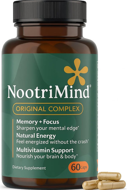 nootrimind Brain Health & Memory Support Food Supplement – 40-in-1 Nootropic Complex with Bacopa, DMAE & B12