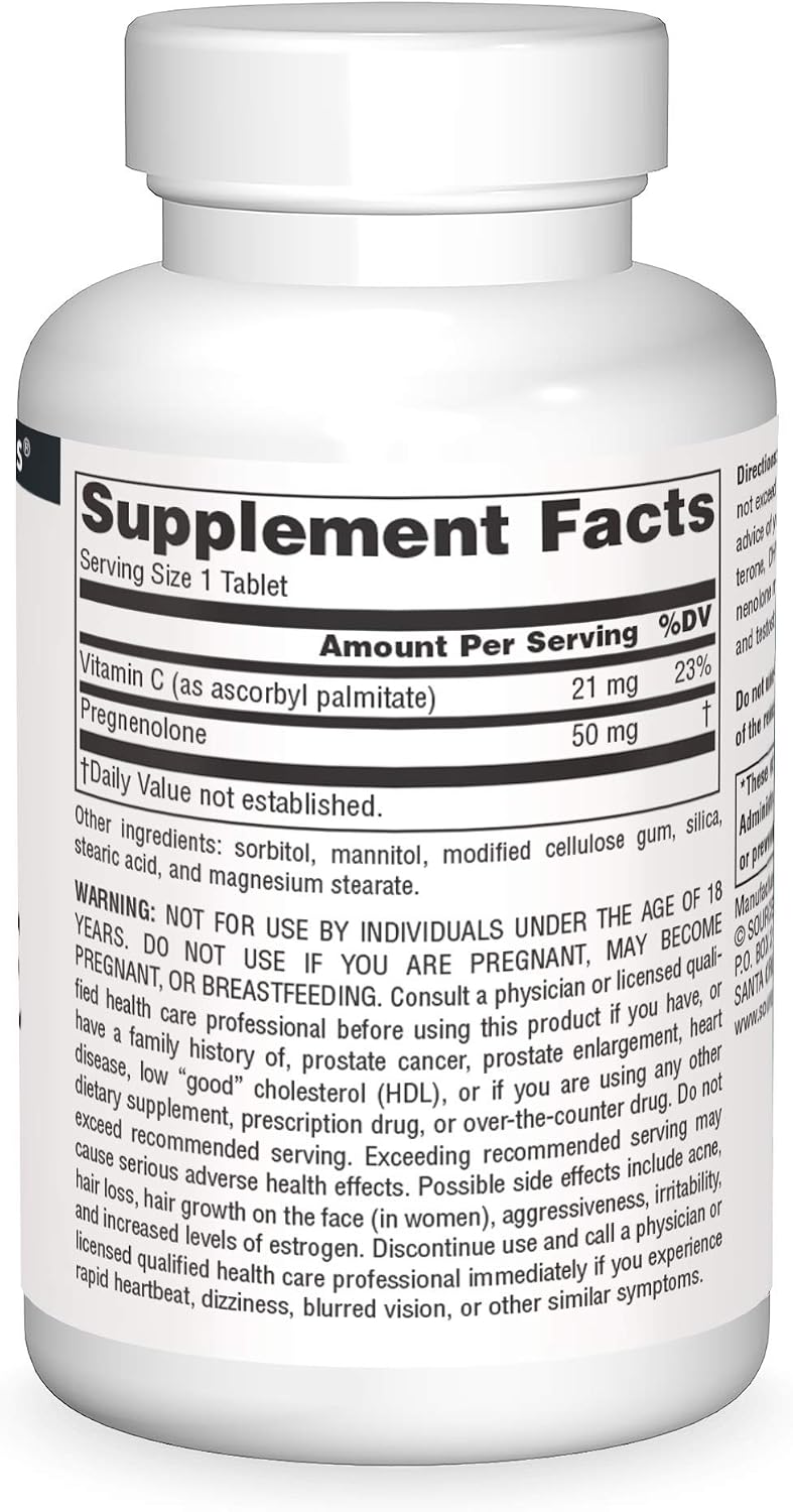Source Naturals Pregnenolone 50 mg - 120 Tablets - görsel 3