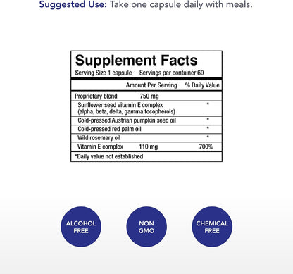 Physician's Strength Power-E Capsules - 60 Capsules - Soya-Free Vitamin E Complex - Non-GMO - 60 Servings