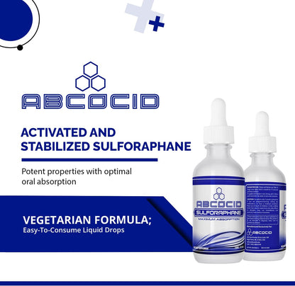 ABCOCID Activated and Stabilised Sulforaphane - 490 mg Liquid Supplement - 120 ml (240 Servings)