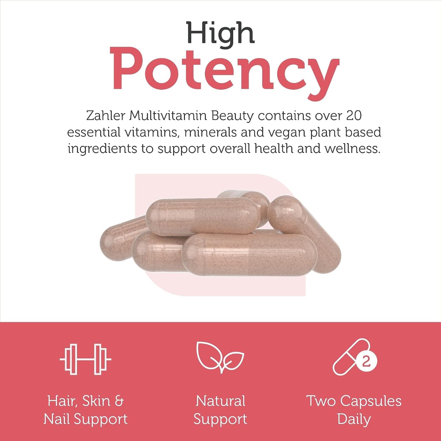 Zahler Multivitamin Beauty + Skin, Hair and Nails Support with Iron, 60 Capsules - görsel 6