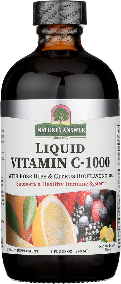 Nature's Answer Liquid Vitamin C 1000mg with Rose Hips & Bioflavonoids, 240 ml