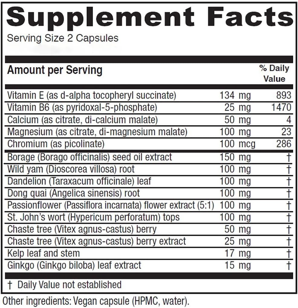 Vitanica Women's Phase I – Premenstrual Support, Vegan, 120 Capsules - görsel 2