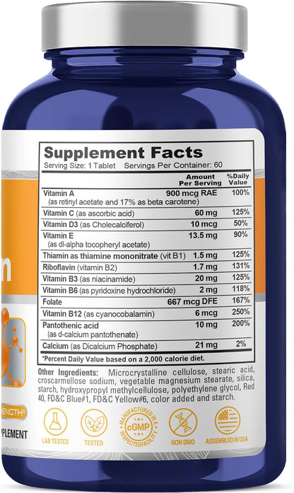 NusaPure Daily Multivitamin - Vegetarian, Vegan, Non-GMO - 60 Capsules