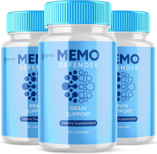 Memo Defender Capsules - Brain Support Food Supplement (3 Pack, 180 Capsules)