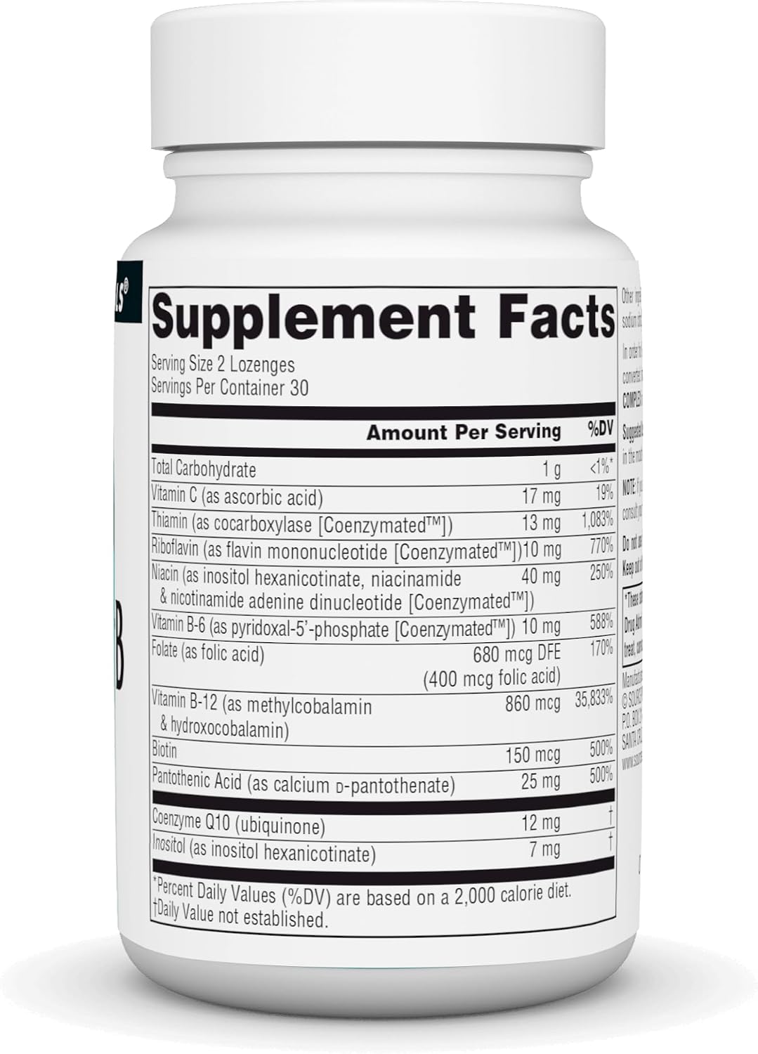 Source Naturals Coenzymate B Complex - Peppermint Flavour Lozenges, 60 Count - görsel 2