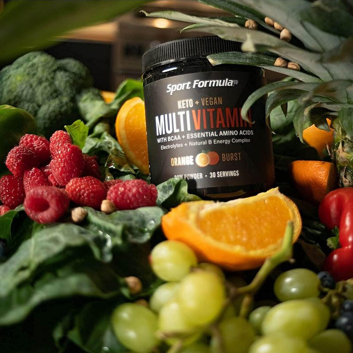 Sport Formula 99 Multivitamin Powder - Keto Drink Mix with BCAA, Electrolytes, B Complex & Digestive Enzymes (Orange Burst) - görsel 6