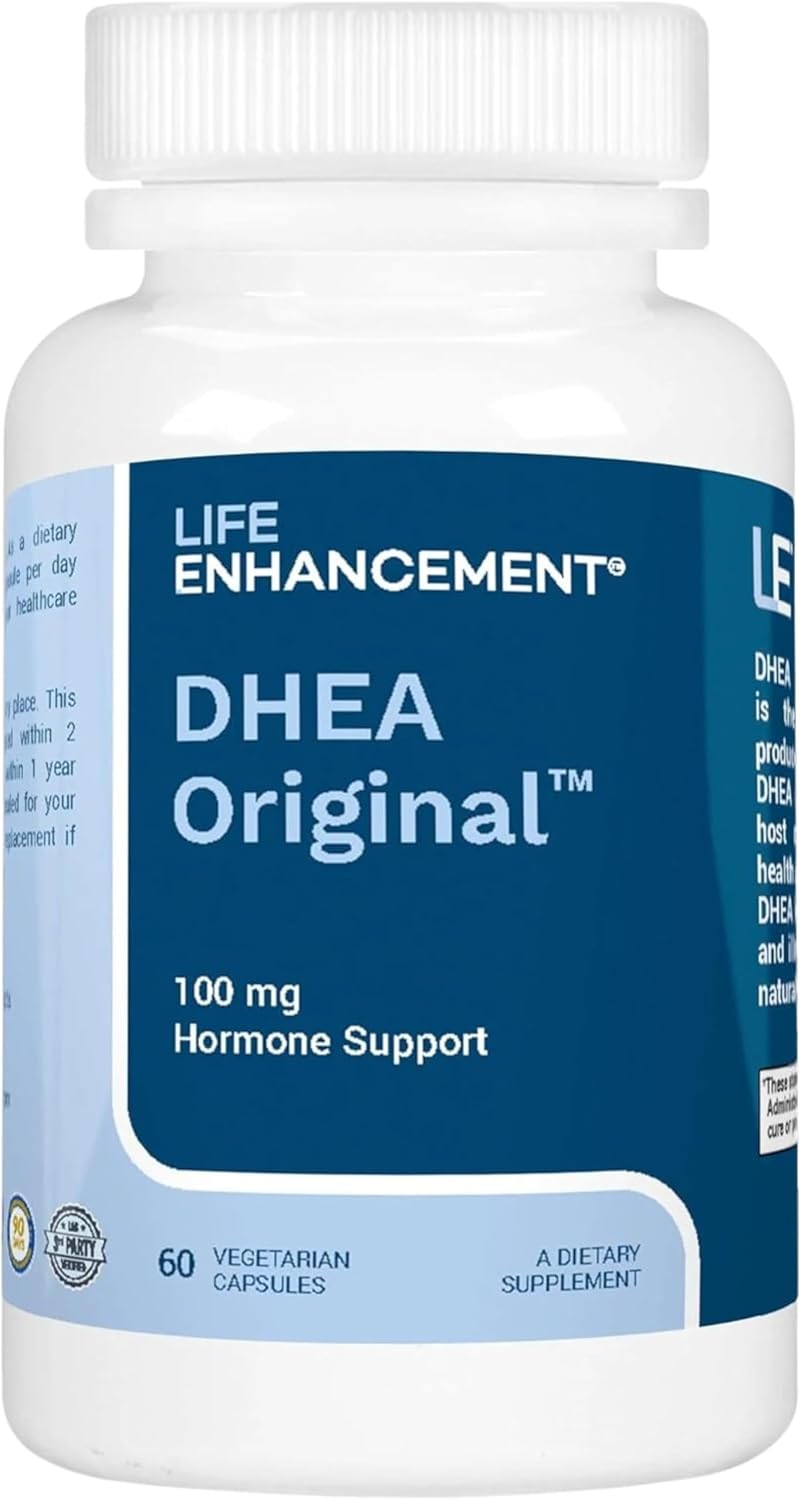 Life Enhancement DHEA Original – 100 mg DHEA with 10 mg Vitamin C, 60 Capsules - görsel 1