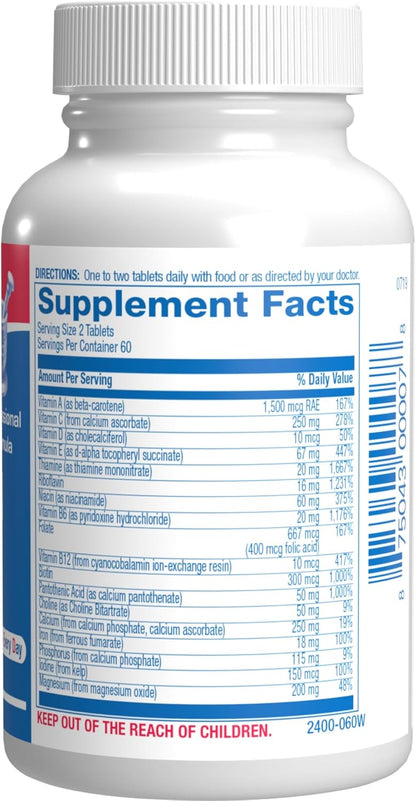30-in-1 Adult Multivitamin with Iron for Women and Men Over 50