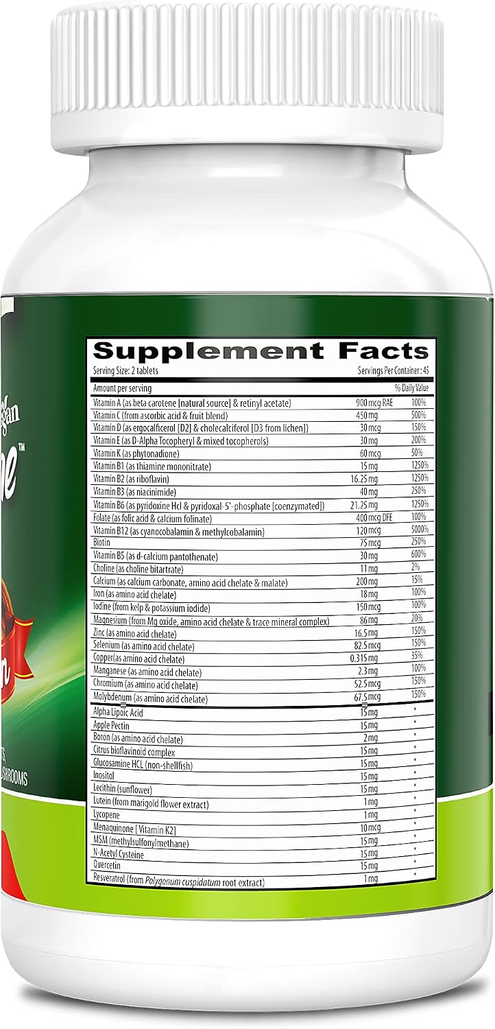 DEVA Tuba Prime Vegan Multivitamin – High-Potency Vitamin and Mineral Food Supplement with Antioxidants, Fruits, Vegetables, Super Mushrooms, Probiotics, Prebiotics, Seeds, Herbs – 90 Tablets - görsel 2