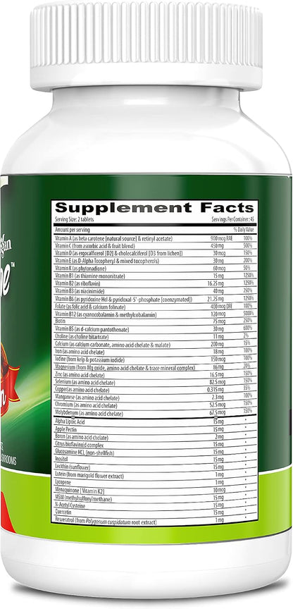 DEVA Tuba Prime Vegan Multivitamin – High-Potency Vitamin and Mineral Food Supplement with Antioxidants, Fruits, Vegetables, Super Mushrooms, Probiotics, Prebiotics, Seeds, Herbs – 90 Tablets