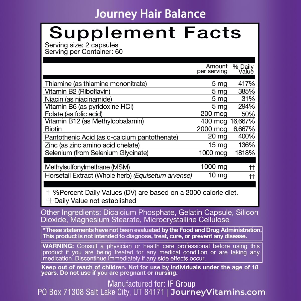 Bariatric Eating Journey Hair Balance Nutrient Boost for Hair, Skin and Nails (120 Capsules) - görsel 2