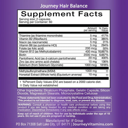 Bariatric Eating Journey Hair Balance Nutrient Boost for Hair, Skin and Nails (120 Capsules)