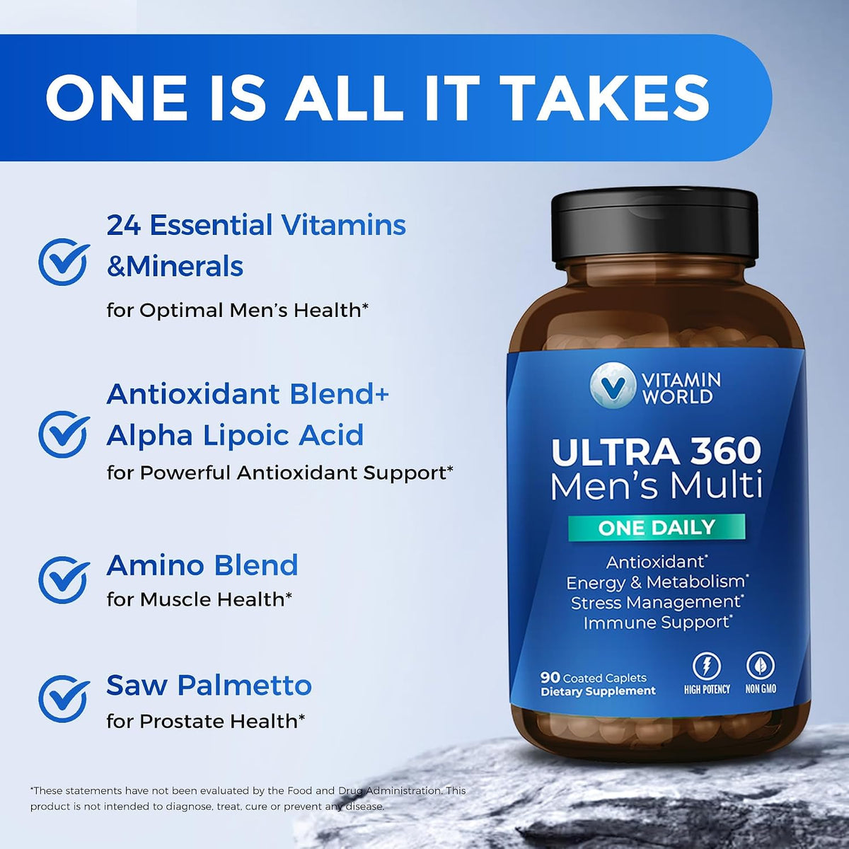 Vitamin World Ultra 360 Multivitamin for Men One Daily - 90 Tablets - görsel 3