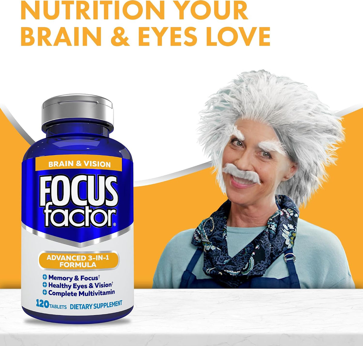 Focus Factor Brain and Vision Supplement with Lutein & Zeaxanthin - 120 Tablets - görsel 5