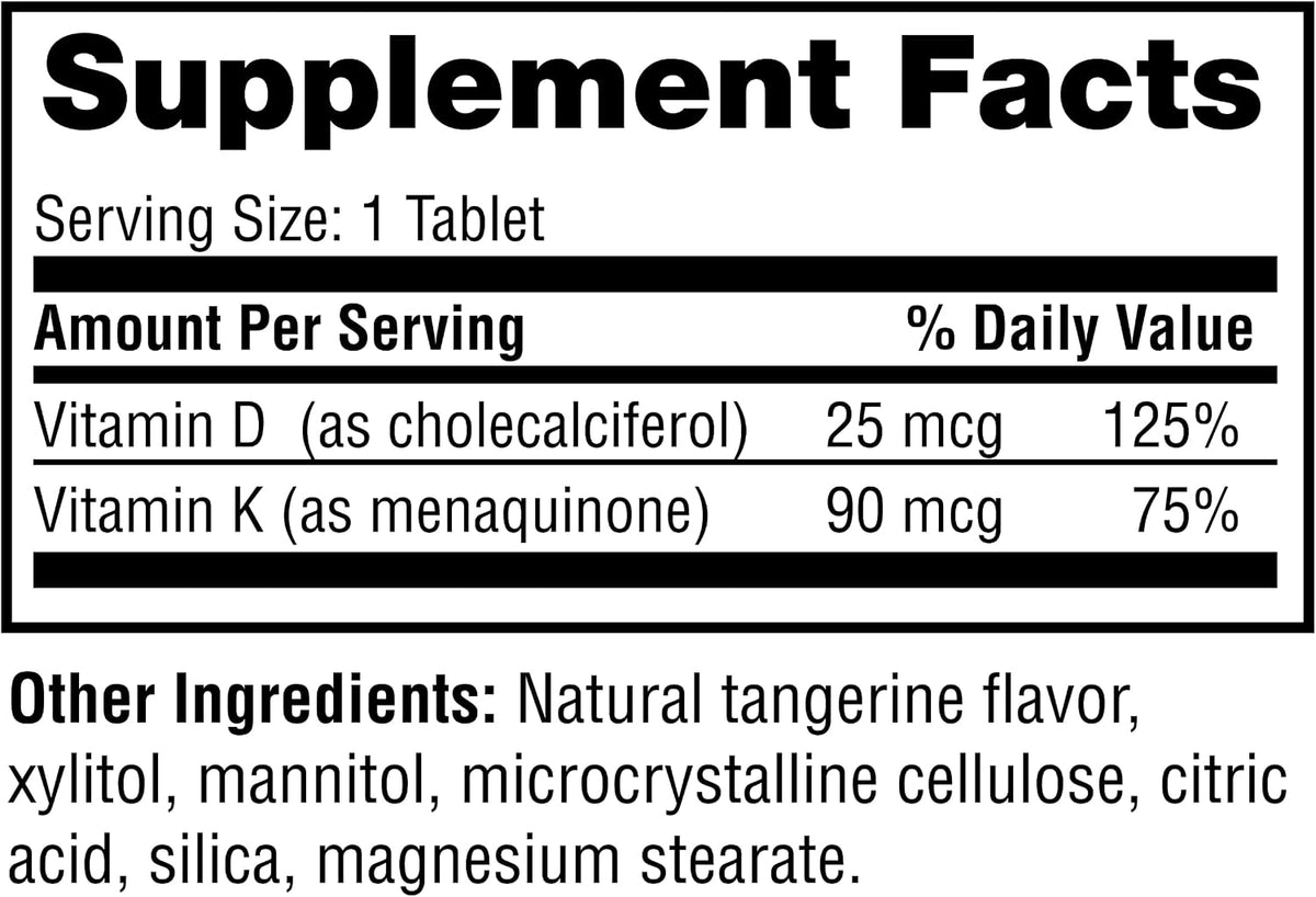 Twinlab Vitamin D3 1000 + K2 Dots - 60 Tablets - görsel 2