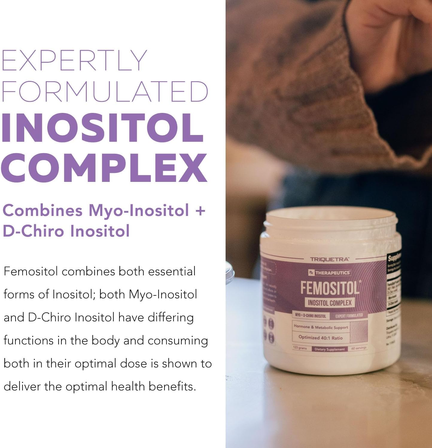 FemoSitol Inositol Powder | Myo-Inositol & D-Chiro Inositol 40:1 Ratio (123g) - görsel 5