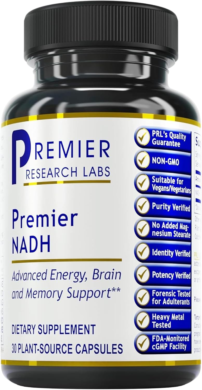Premier Research Labs NADH - Nicotinamide Adenine Dinucleotide Food Supplement, 10 mg, 30 Vegetarian Capsules - görsel 1