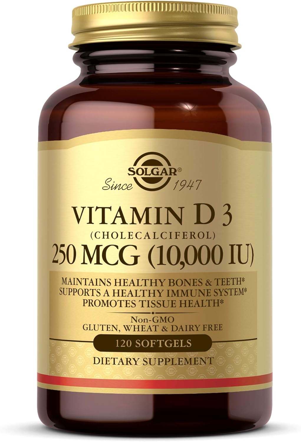 Solgar Vitamin D3 (Cholecalciferol) 10,000 IU 120 Softgels - görsel 1