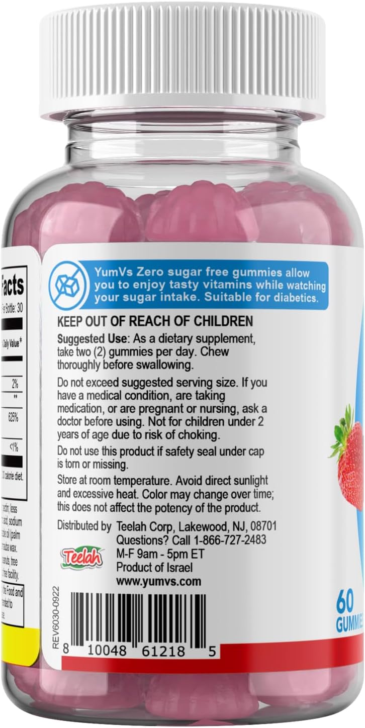 Yum-Vs Vitamin D3 Gummies - Sugar Free (5000 IU) - 60 Count - görsel 7