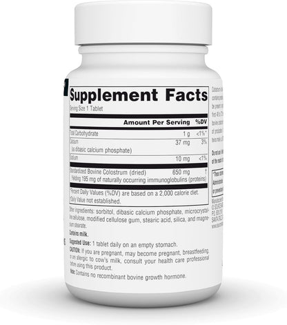 Source Naturals Colostrum - Standardised to 30% Immunoglobulins - 650 mg - 30 Tablets