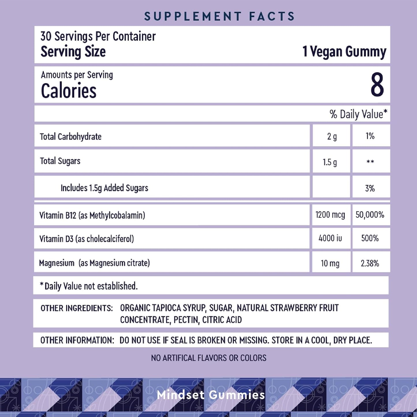 WELL THEORY D3 Gummy - Bone, Immune & Psychological Support with Magnesium & Vitamin B12, Strawberry Flavour, 30 Vegan Gummies - görsel 5