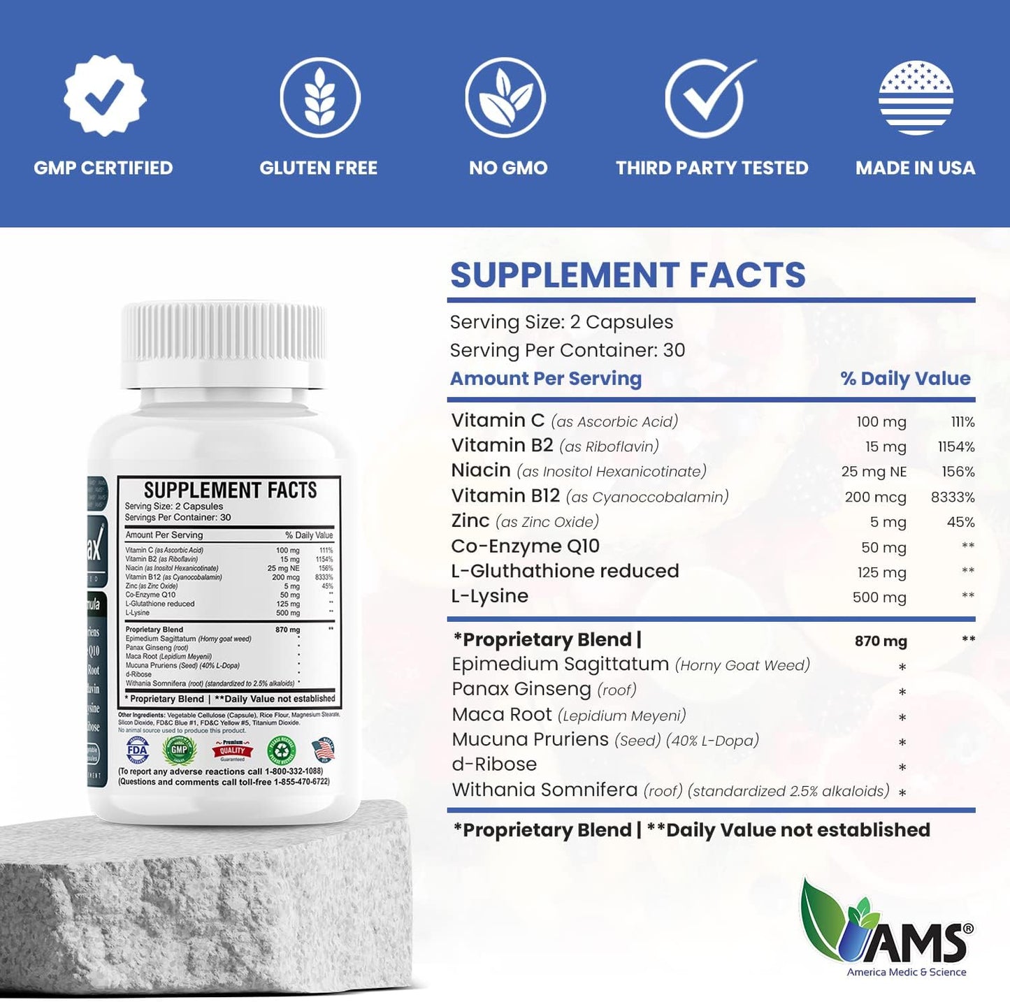 America Medic & Science Sperm Count Max (60 Capsules) – Male Fertility Supplement - görsel 5