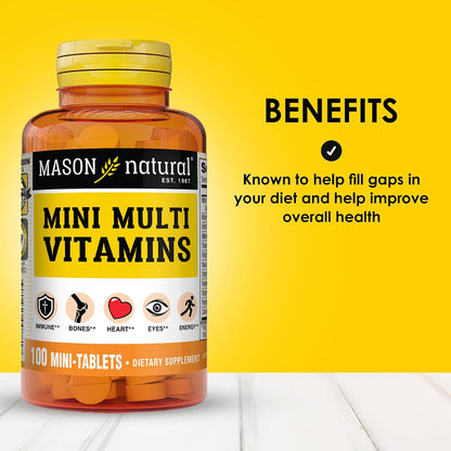 MASON NATURAL Mini Multi Vitamins – 100 Tablets