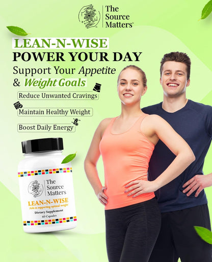 Lean-N-Wise Digestion & Energy Support with Green Coffee Bean, Hibiscus, Lemon Verbena & Magnesium Citrate | Plant-Based Formula for Daily Wellness (60 Capsules)