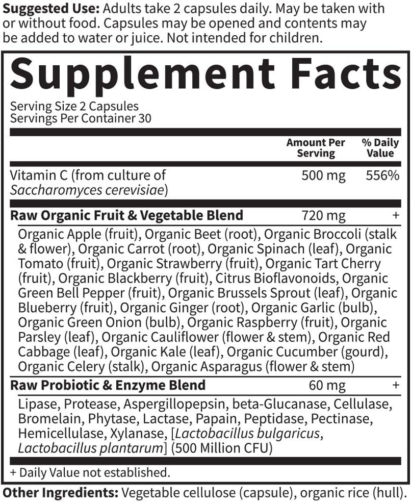 Garden of Life Vitamin Code Raw Vitamin C – 500mg, 60 Capsules - görsel 5