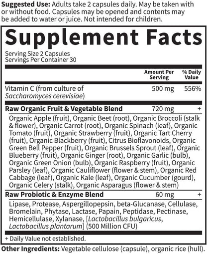 Garden of Life Vitamin Code Raw Vitamin C – 500mg, 60 Capsules