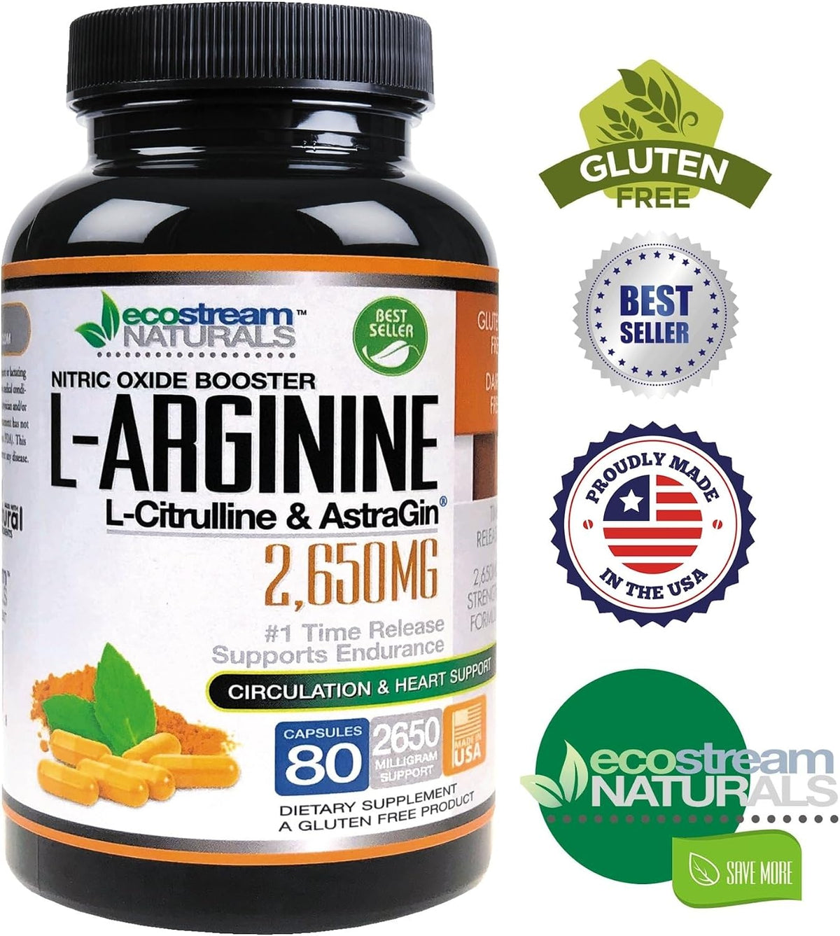 MAX 2650mg Nitric Oxide Booster with L-Arginine, L-Citrulline, and Astragin - Time Release Formula - görsel 3