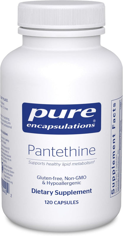Pure Encapsulations Pantethine – Hypoallergenic Supplement for Energy Metabolism and Adrenal Support, 120 Capsules