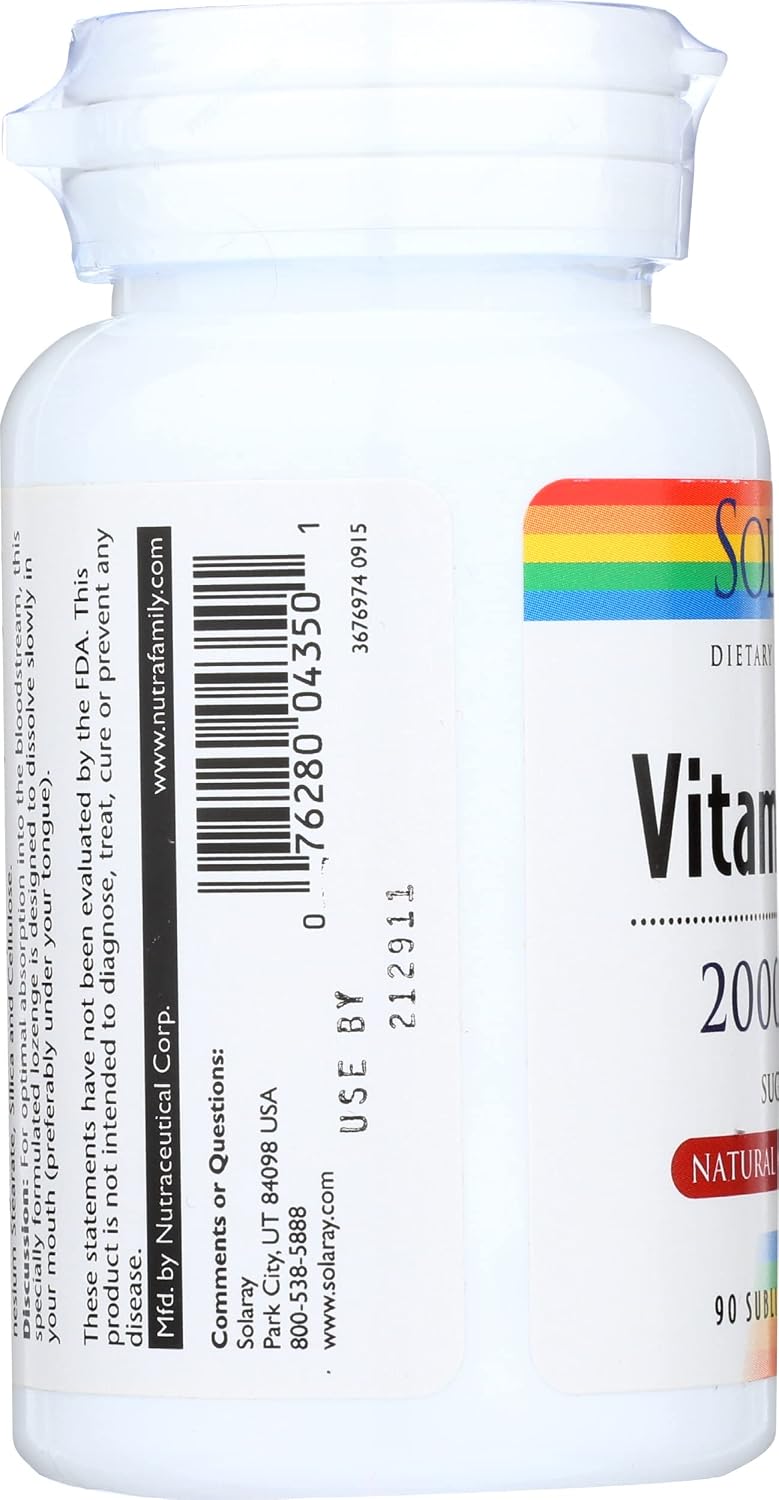 Solaray Vitamin B12 2000mcg, 90 Capsules - görsel 6
