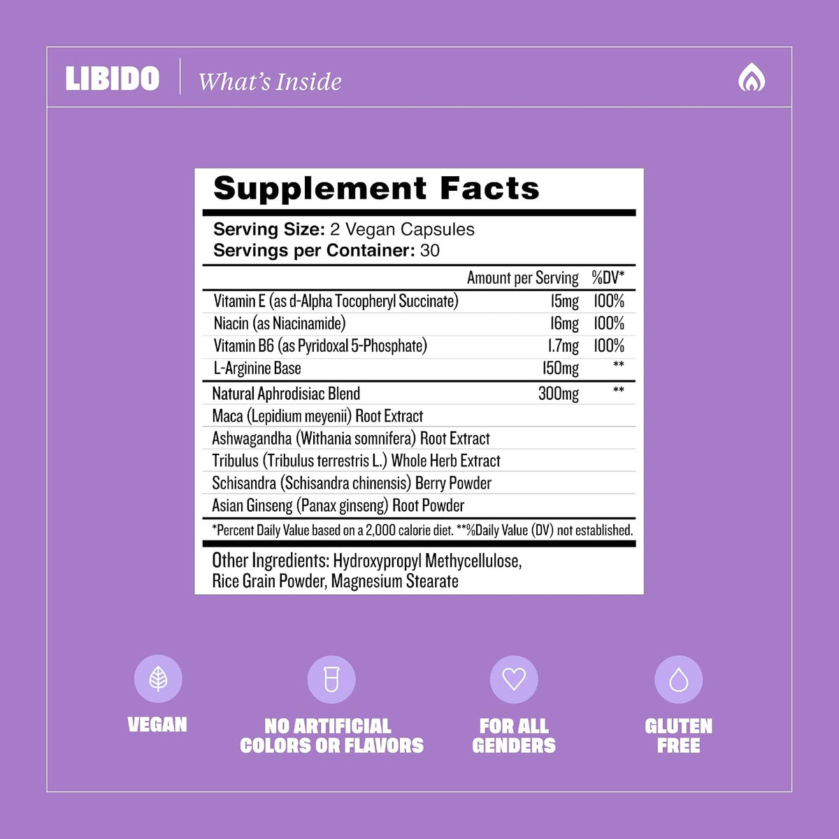 Health by Habit Libido Blend 2 Pack (60 Capsules) - Herbal Supplement with Maca & Ashwagandha, Vegan, Non-GMO, Sugar-Free - görsel 3