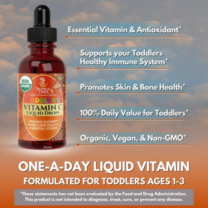 Tropical Oasis USDA Organic Toddler Vitamin C Drops - Banana Flavour