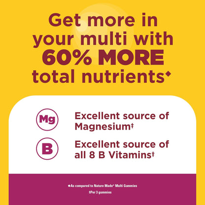 Nature Made Advanced Multivitamin Gummies 50+ for Women with Magnesium Citrate, Vitamin D3, Zinc, Calcium & All 8 B Vitamins, 84 Count