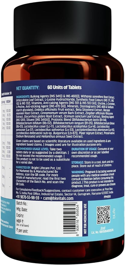 Vitals Hair Vitamin with DHT Blockers | Omega and Biotin (60 Capsules)