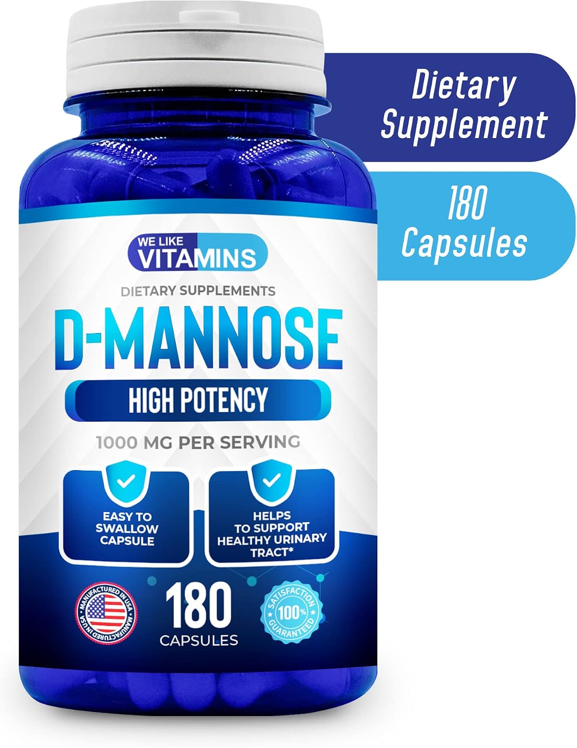 D-Mannose 1000mg Capsules – 180 Easy-to-Swallow Veggie Capsules - görsel 6