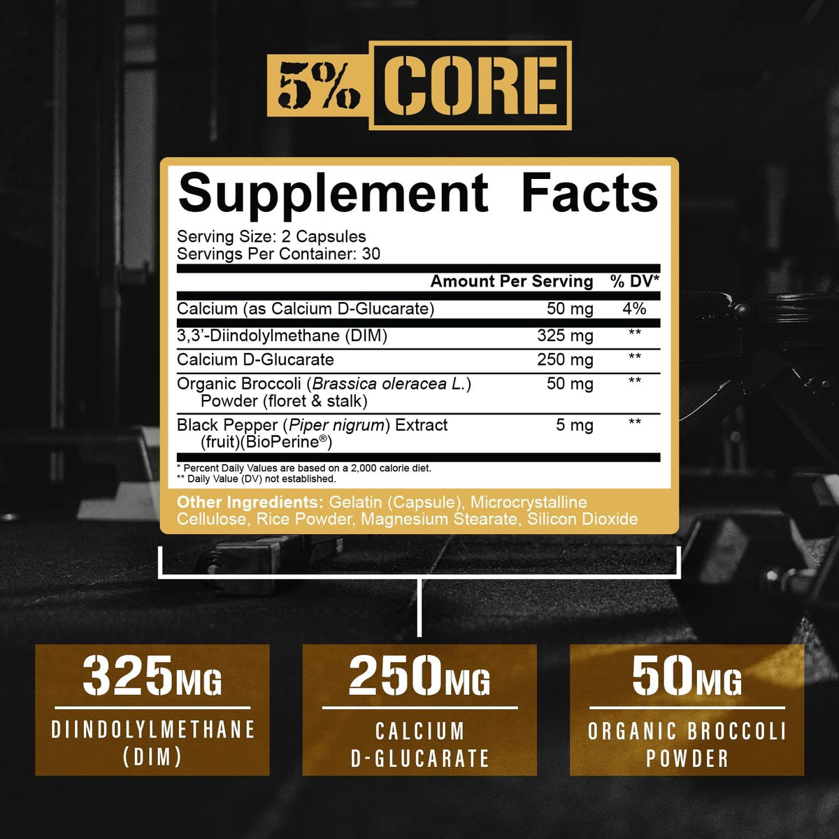 5% Nutrition Core DIM Supplement - Oestrogen Regulation Support for Men and Women (60 VegCaps) - görsel 2