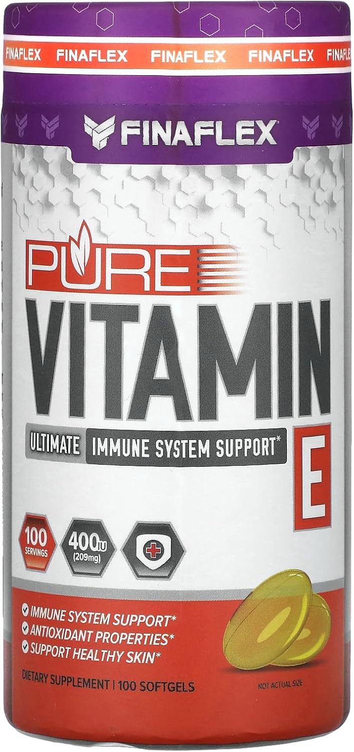 FINAFLEX PURE VITAMIN E - 100 Softgels - Immune System Support, Nourishes and Heals Skin - 100 Servings - görsel 1