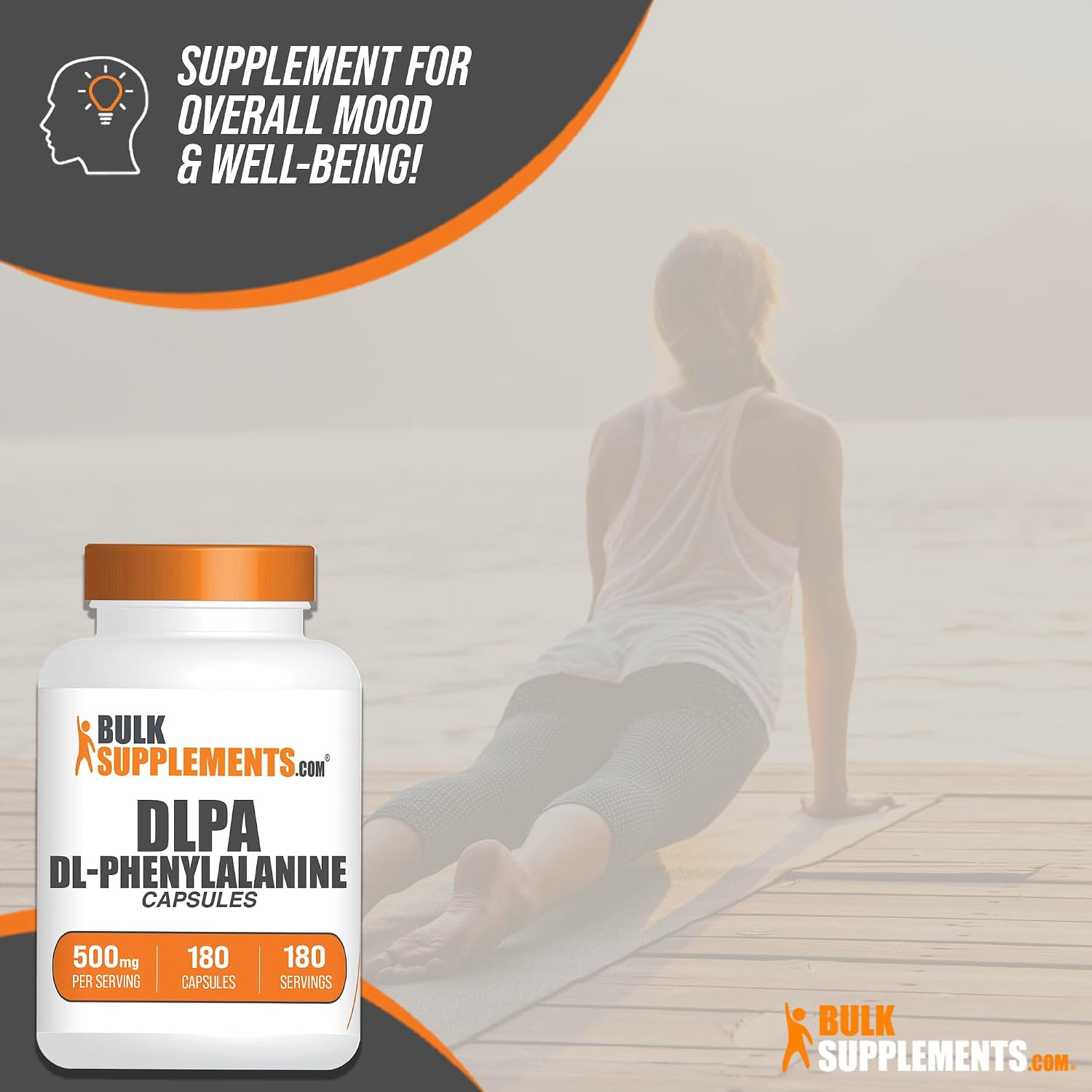 BulkSupplements.com DL-Phenylalanine Capsules - 500mg, 180 Capsules - görsel 4