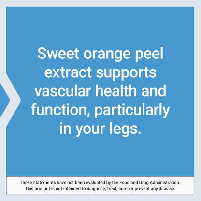 Life Extension Youthful Legs, Blood Flow, Vein Support, Circulation Supplement, Leg Health, Orange Peel Extract, Diosmin, Gluten-free, Non-GM, 60 Softgels