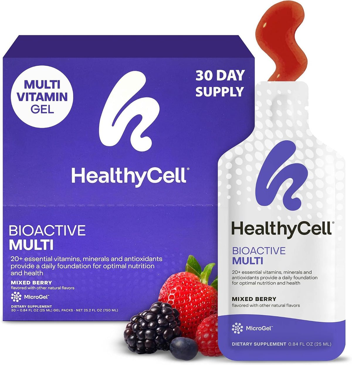Healthycell Bioactive Daily Liquid Multivitamin – 30 Gel Packs - görsel 1