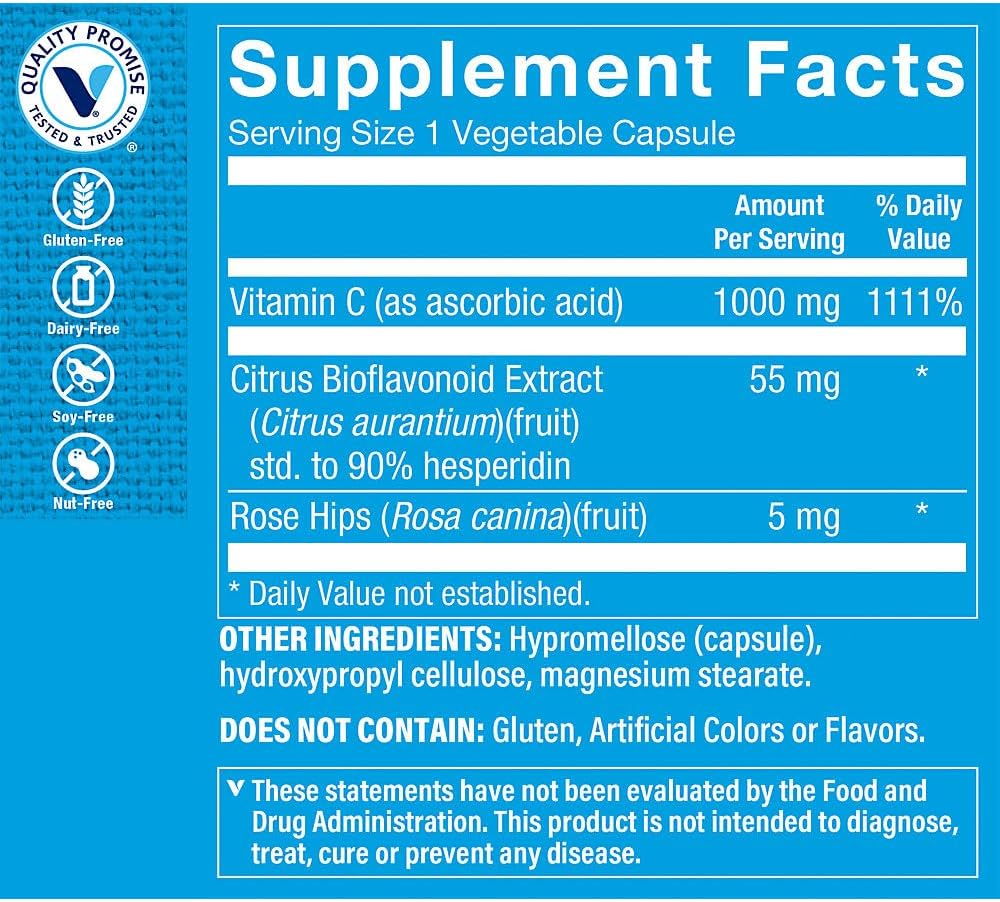 The Vitamin Shoppe C-1000 Complex 1,000 mg, Antioxidant for Immune and Blood Vessel Health (100 Capsules) - görsel 2