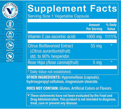 The Vitamin Shoppe C-1000 Complex 1,000 mg, Antioxidant for Immune and Blood Vessel Health (100 Capsules)